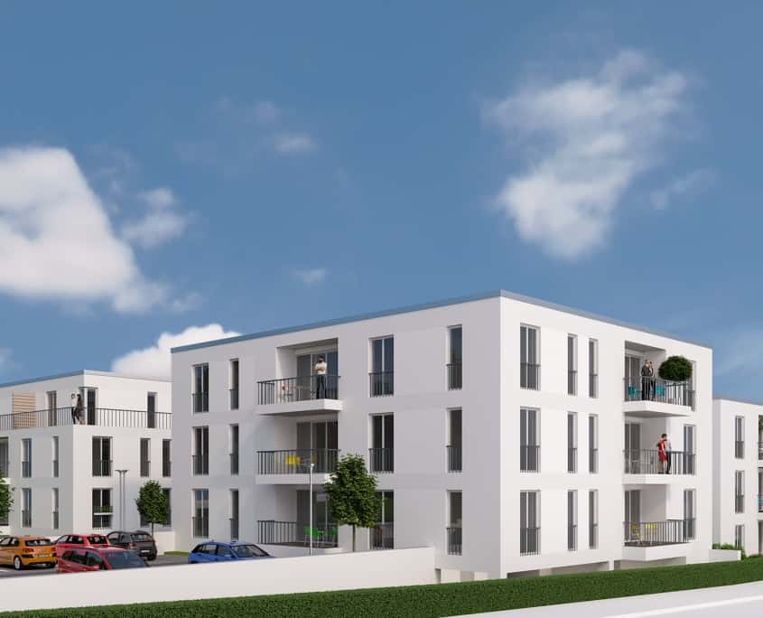 Haimbach Gärten - Weisse Stadt Fulda - 3D-Visualisierung - Immobilienmarketing